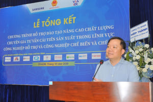 Ông Phạm Tuấn Anh – Phó Cục trưởng Cục Công nghiệp (Bộ Công Thương), phát biểu tại lễ tổng kết khóa đào tạo