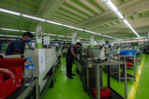 Công nhân làm việc tại nhà máy sản xuất của doanh nghiệp CNHT